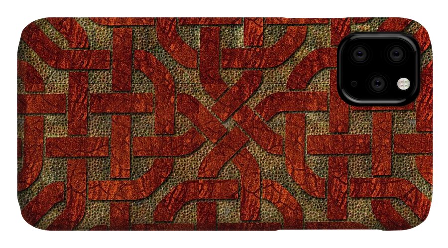 Red Leather Celtic Knot Square - Phone Case