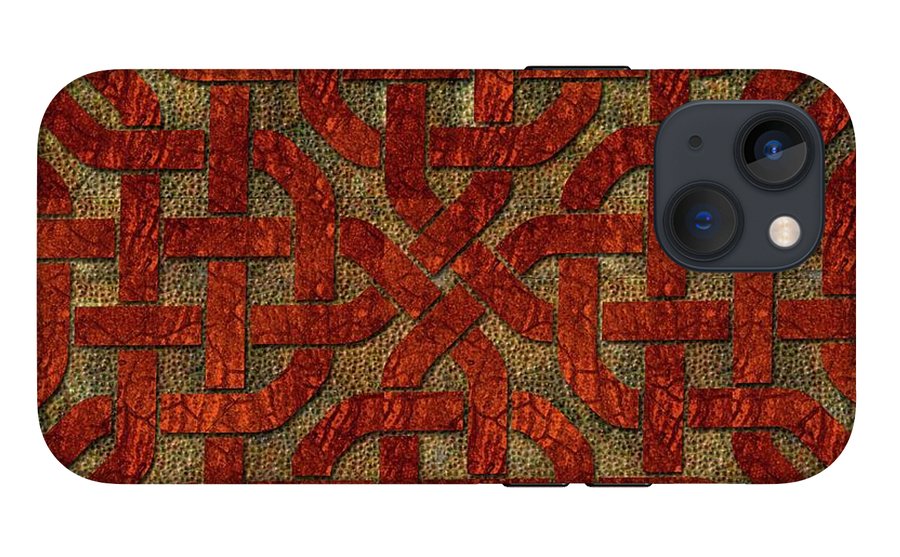 Red Leather Celtic Knot Square - Phone Case