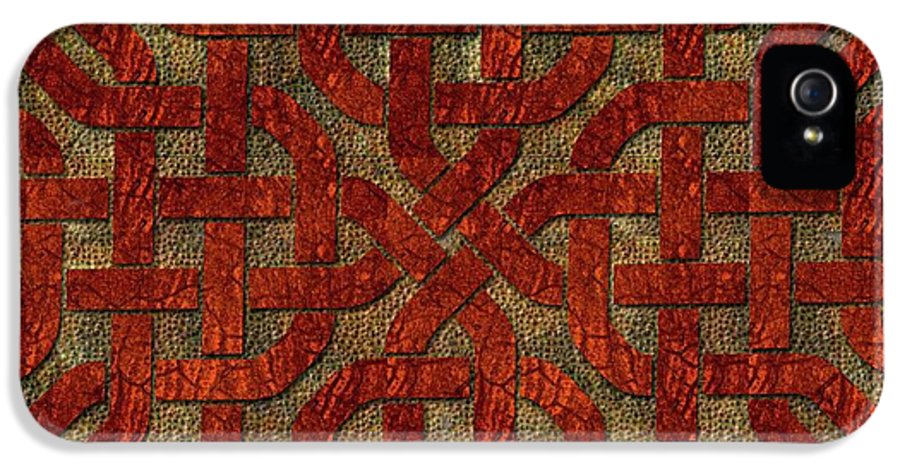 Red Leather Celtic Knot Square - Phone Case