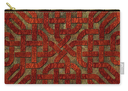 Red Leather Celtic Knot Square - Carry-All Pouch