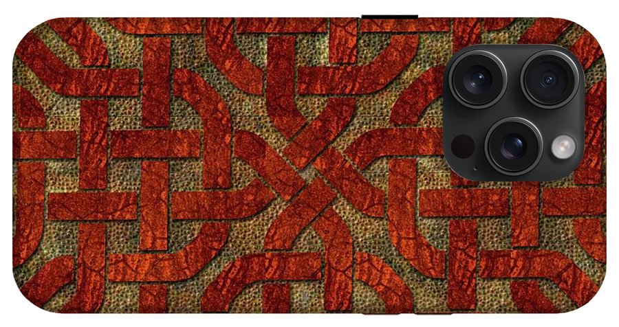 Red Leather Celtic Knot Square - Phone Case