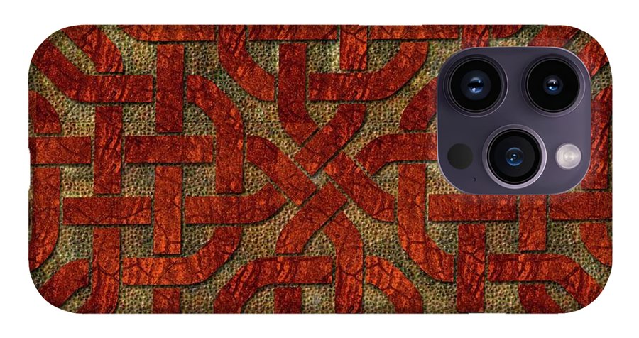 Red Leather Celtic Knot Square - Phone Case