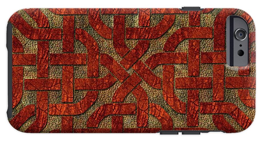 Red Leather Celtic Knot Square - Phone Case