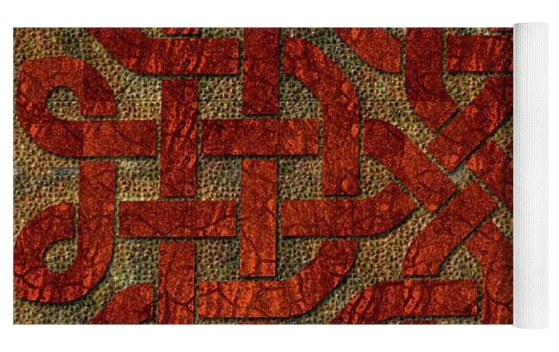 Red Leather Celtic Knot Square - Yoga Mat