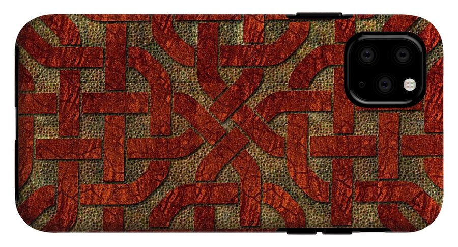 Red Leather Celtic Knot Square - Phone Case