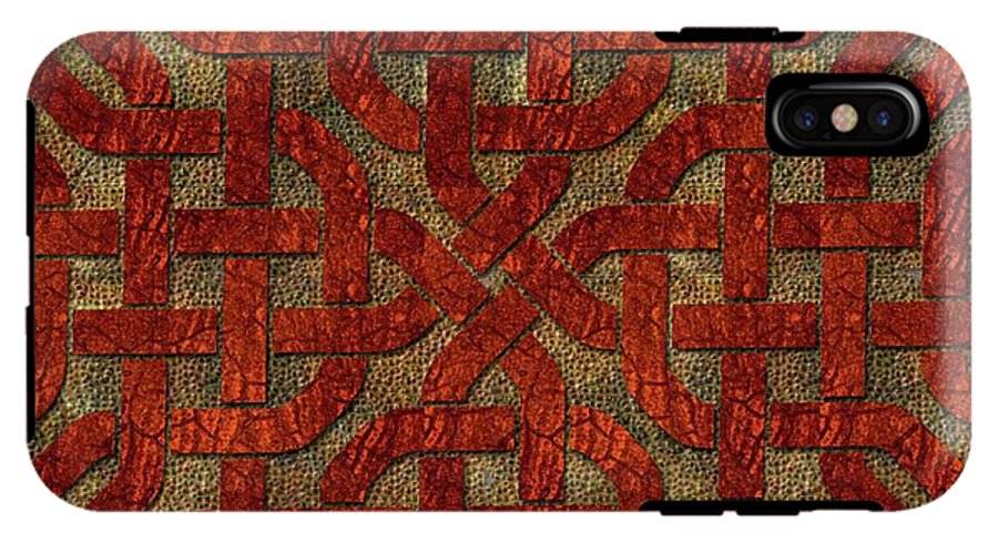 Red Leather Celtic Knot Square - Phone Case