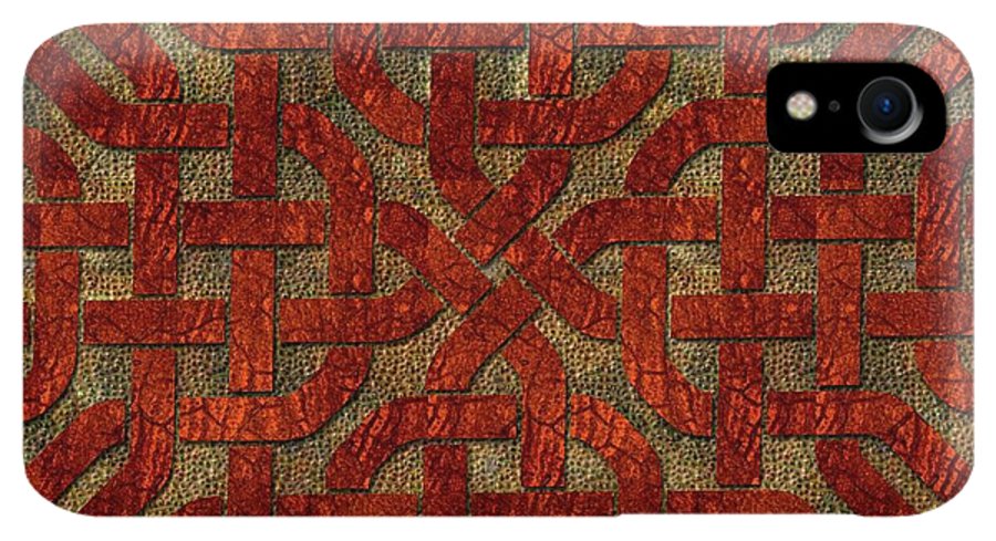 Red Leather Celtic Knot Square - Phone Case