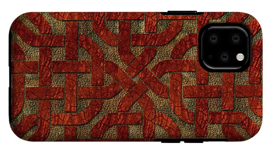 Red Leather Celtic Knot Square - Phone Case