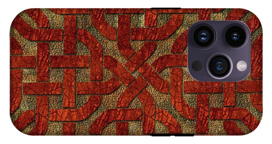 Red Leather Celtic Knot Square - Phone Case