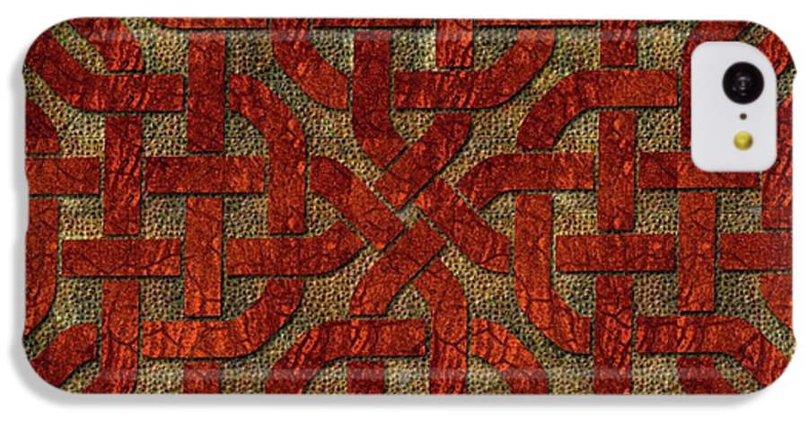 Red Leather Celtic Knot Square - Phone Case