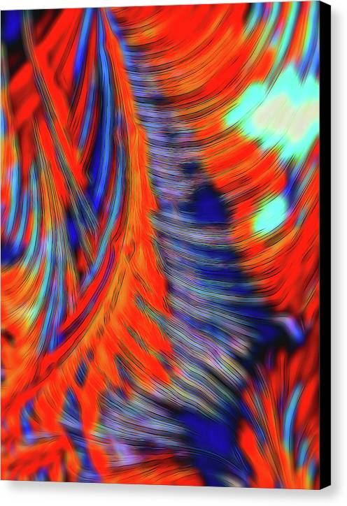 Red Orange Tie Dye Fractal Abstract - Canvas Print