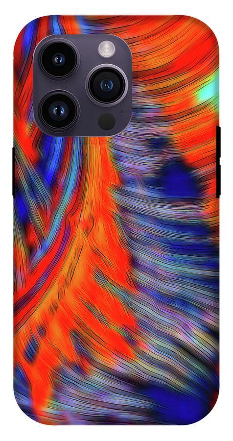 Red Orange Tie Dye Fractal Abstract - Phone Case