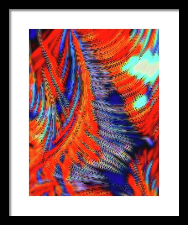 Red Orange Tie Dye Fractal Abstract - Framed Print