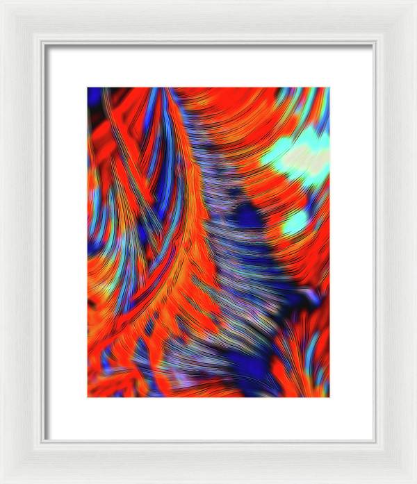 Red Orange Tie Dye Fractal Abstract - Framed Print