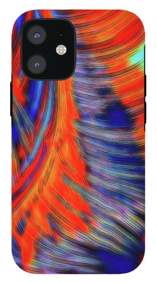 Red Orange Tie Dye Fractal Abstract - Phone Case