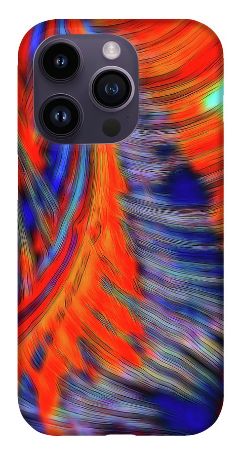 Red Orange Tie Dye Fractal Abstract - Phone Case