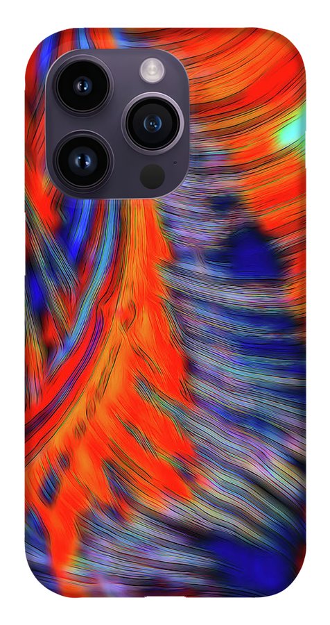 Red Orange Tie Dye Fractal Abstract - Phone Case
