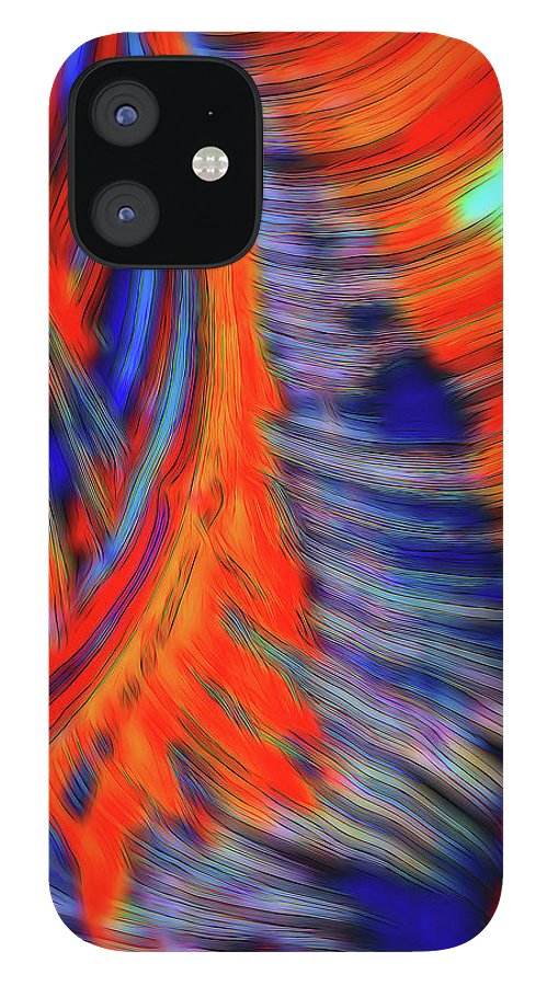 Red Orange Tie Dye Fractal Abstract - Phone Case