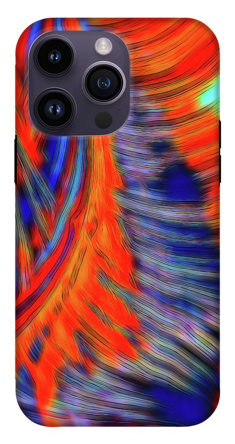 Red Orange Tie Dye Fractal Abstract - Phone Case