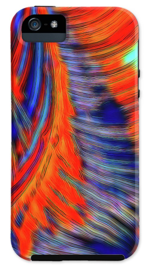 Red Orange Tie Dye Fractal Abstract - Phone Case