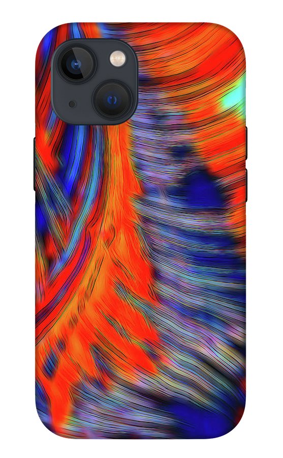 Red Orange Tie Dye Fractal Abstract - Phone Case