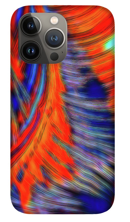 Red Orange Tie Dye Fractal Abstract - Phone Case