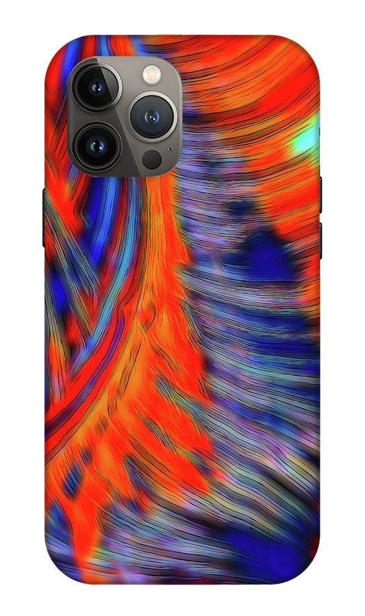 Red Orange Tie Dye Fractal Abstract - Phone Case