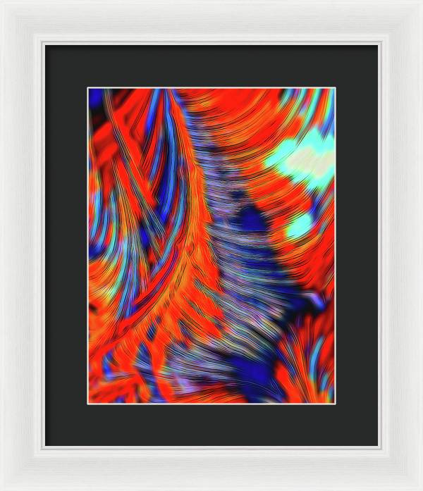 Red Orange Tie Dye Fractal Abstract - Framed Print