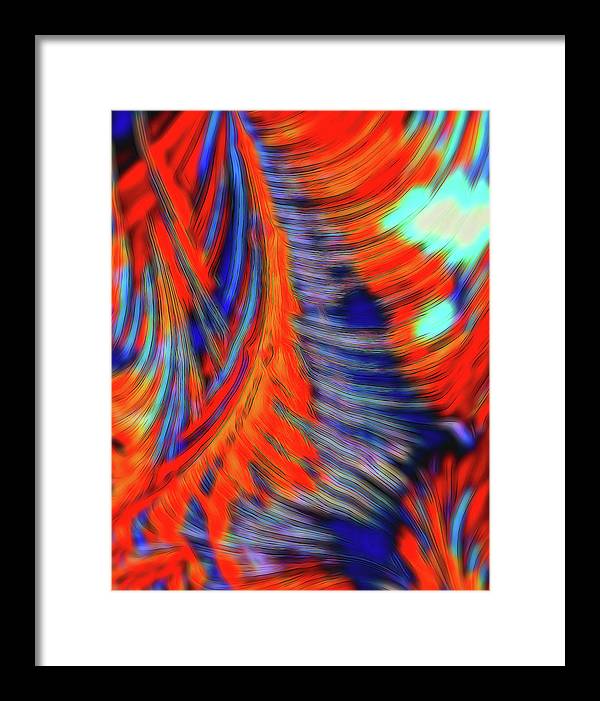 Red Orange Tie Dye Fractal Abstract - Framed Print