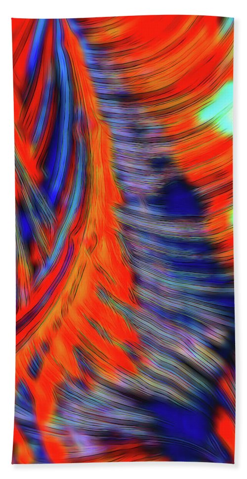 Red Orange Tie Dye Fractal Abstract - Beach Towel