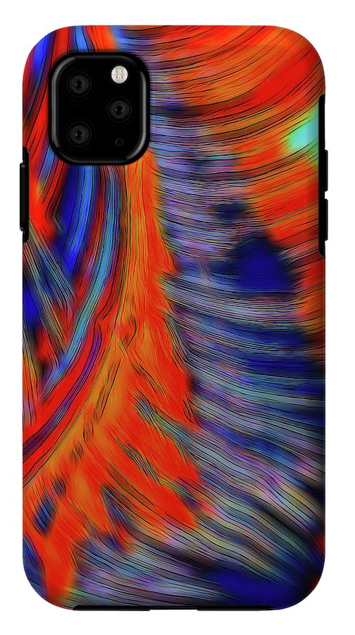 Red Orange Tie Dye Fractal Abstract - Phone Case