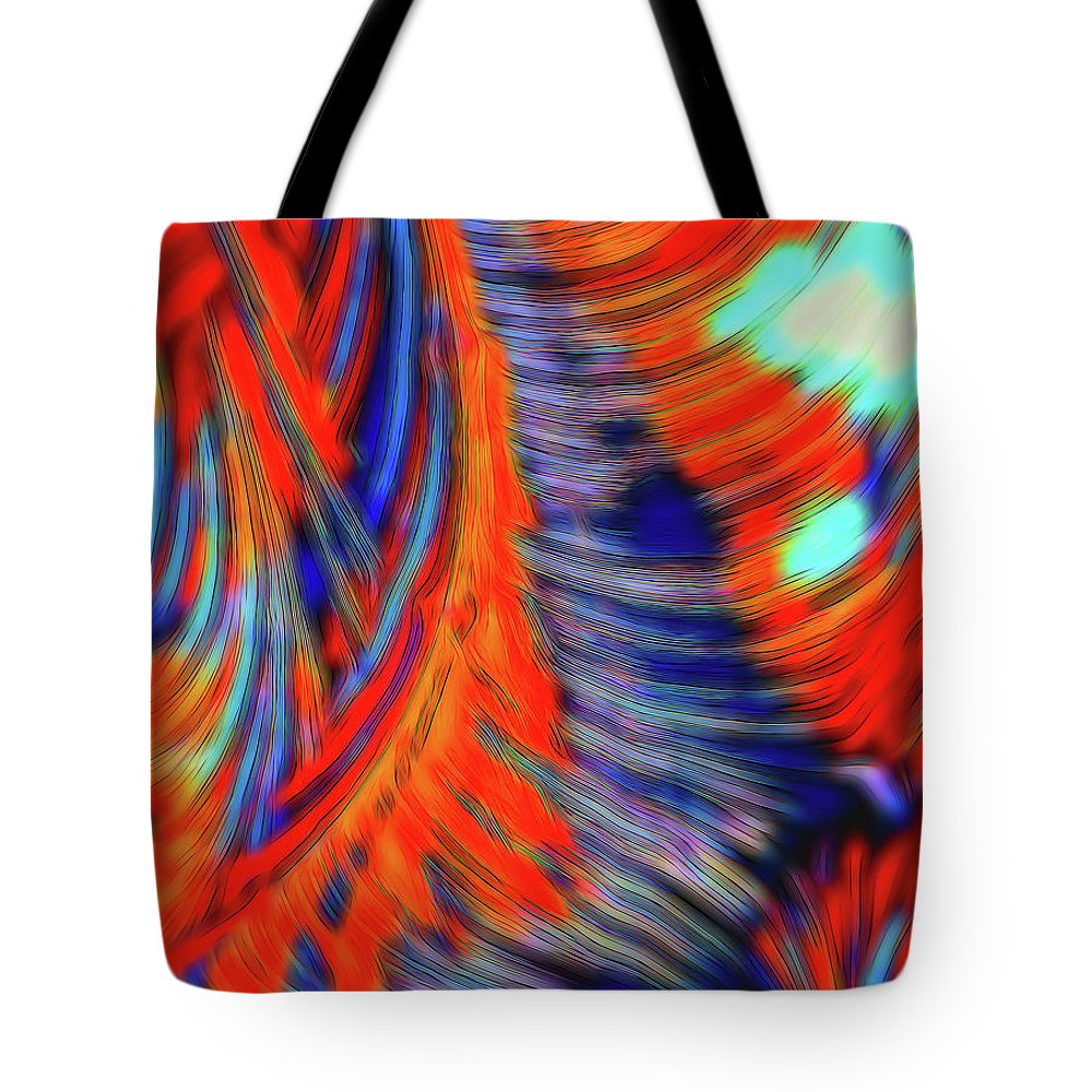 Red Orange Tie Dye Fractal Abstract - Tote Bag