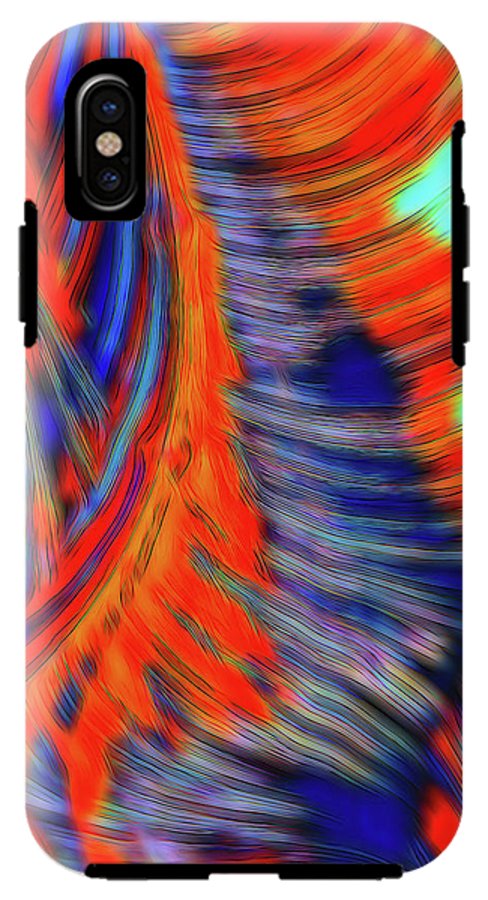 Red Orange Tie Dye Fractal Abstract - Phone Case