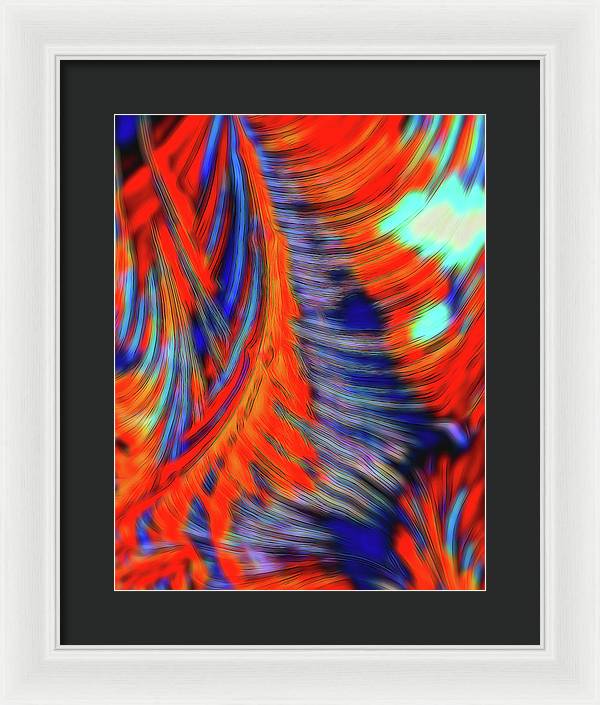 Red Orange Tie Dye Fractal Abstract - Framed Print