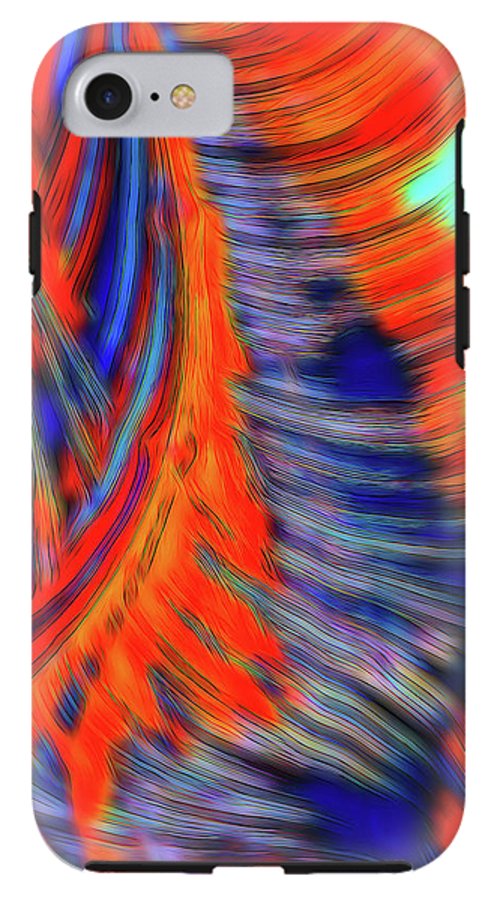 Red Orange Tie Dye Fractal Abstract - Phone Case