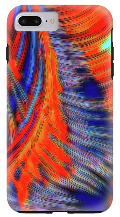 Red Orange Tie Dye Fractal Abstract - Phone Case