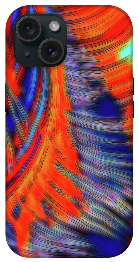 Red Orange Tie Dye Fractal Abstract - Phone Case