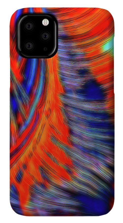 Red Orange Tie Dye Fractal Abstract - Phone Case