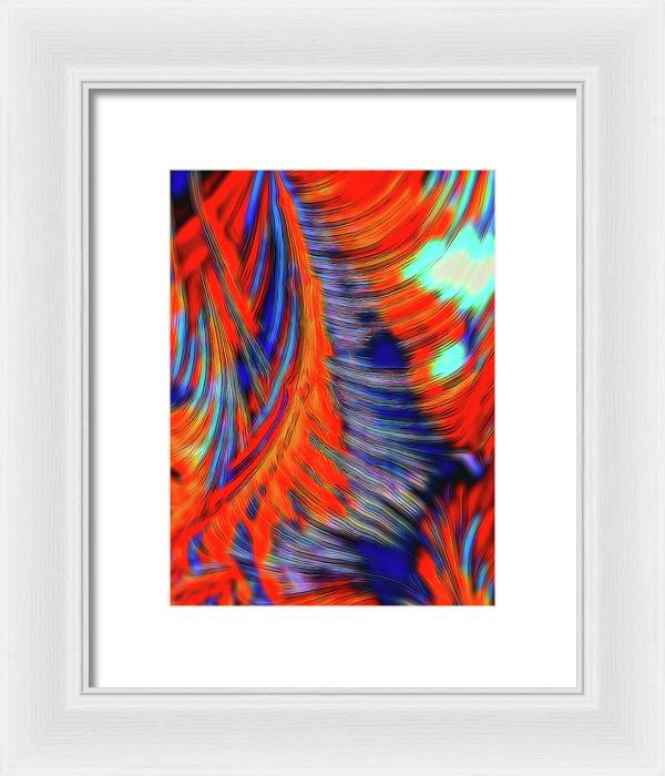 Red Orange Tie Dye Fractal Abstract - Framed Print