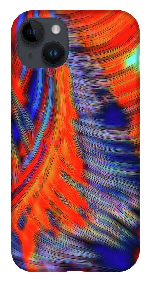 Red Orange Tie Dye Fractal Abstract - Phone Case