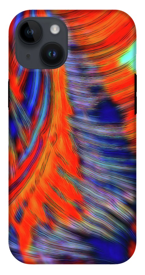 Red Orange Tie Dye Fractal Abstract - Phone Case