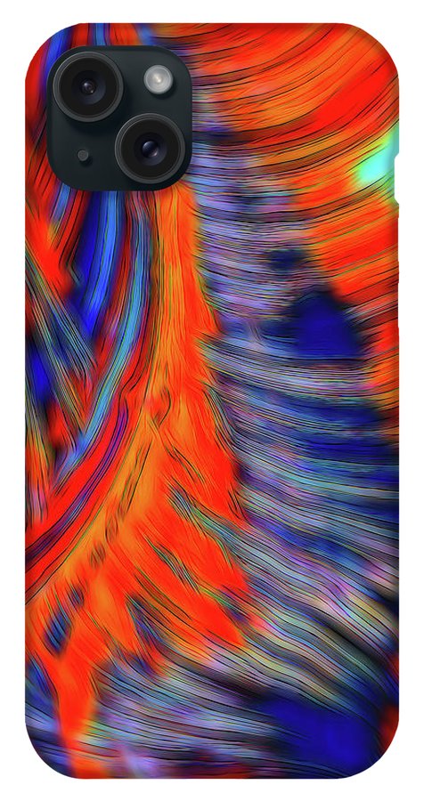 Red Orange Tie Dye Fractal Abstract - Phone Case