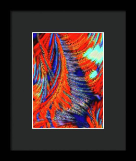 Red Orange Tie Dye Fractal Abstract - Framed Print
