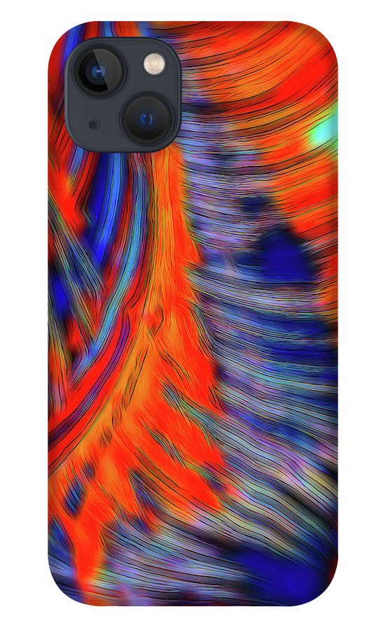 Red Orange Tie Dye Fractal Abstract - Phone Case