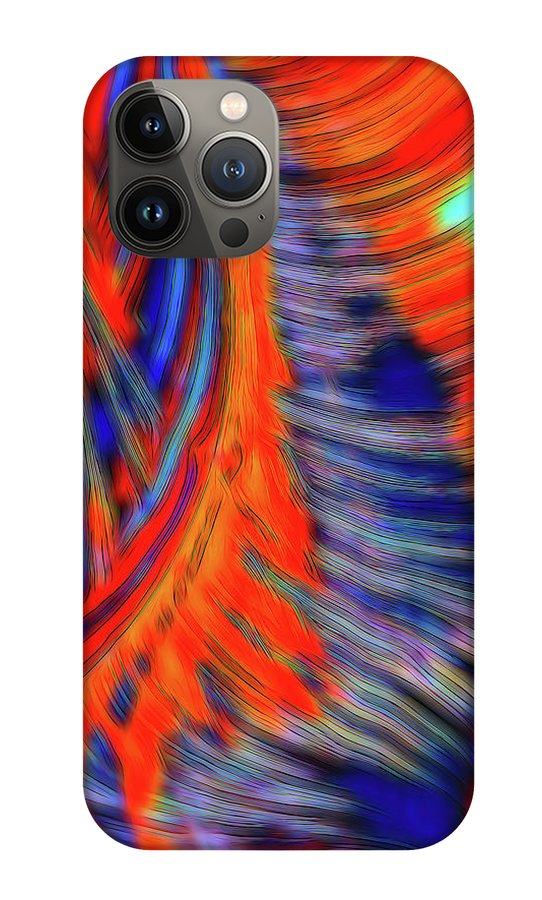 Red Orange Tie Dye Fractal Abstract - Phone Case