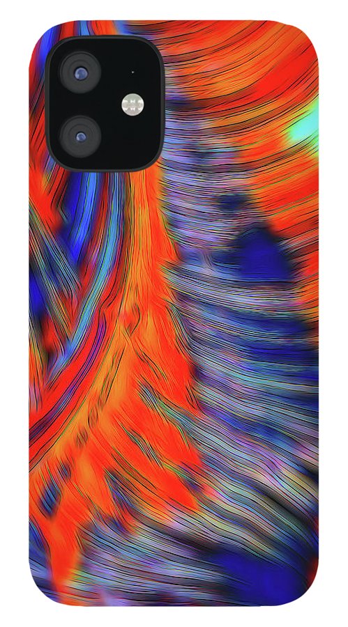 Red Orange Tie Dye Fractal Abstract - Phone Case
