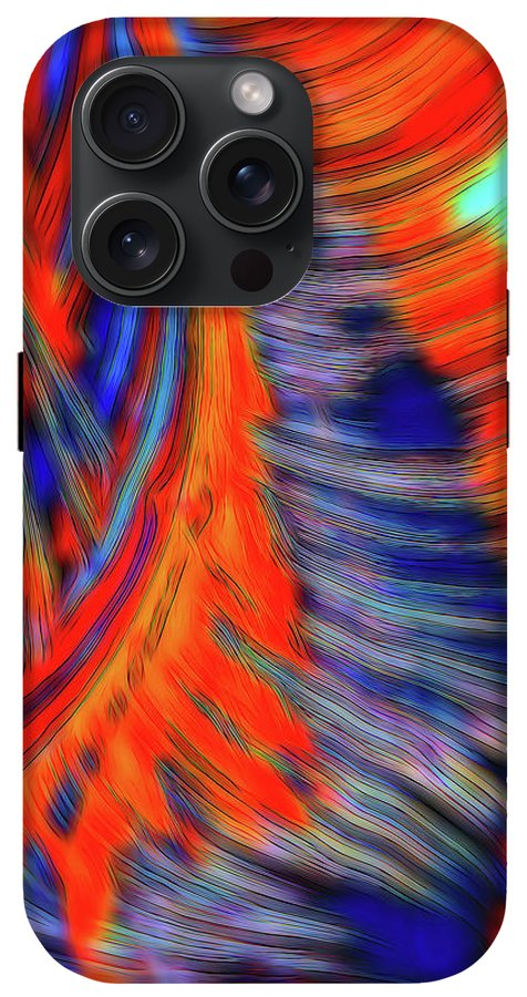 Red Orange Tie Dye Fractal Abstract - Phone Case