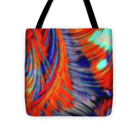 Red Orange Tie Dye Fractal Abstract - Tote Bag