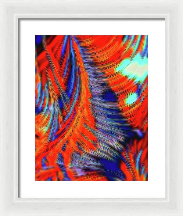 Red Orange Tie Dye Fractal Abstract - Framed Print