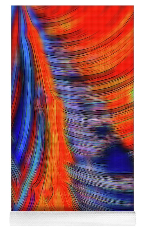 Red Orange Tie Dye Fractal Abstract - Yoga Mat